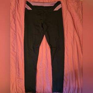 Women's Yoga Leggings Gray With Purple Accents